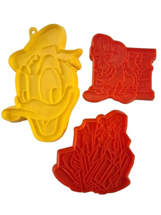 Disney Other - Disney Donald Duck Goofy Plastic Cookie Cutters Vintage 3 Lot Head Face